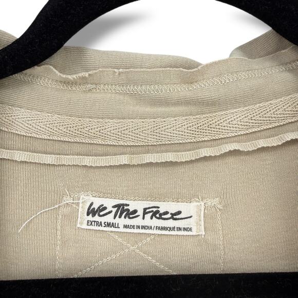 We The Free People Oversize Thermal Button Front Top Women's Sz X-Small Beige - Picture 6 of 7